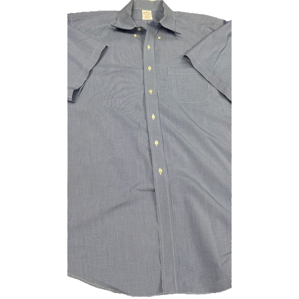 Brooks Brothers The Original Polo Shirt Blue Check‎ Button Down Shirt 2XL Blue